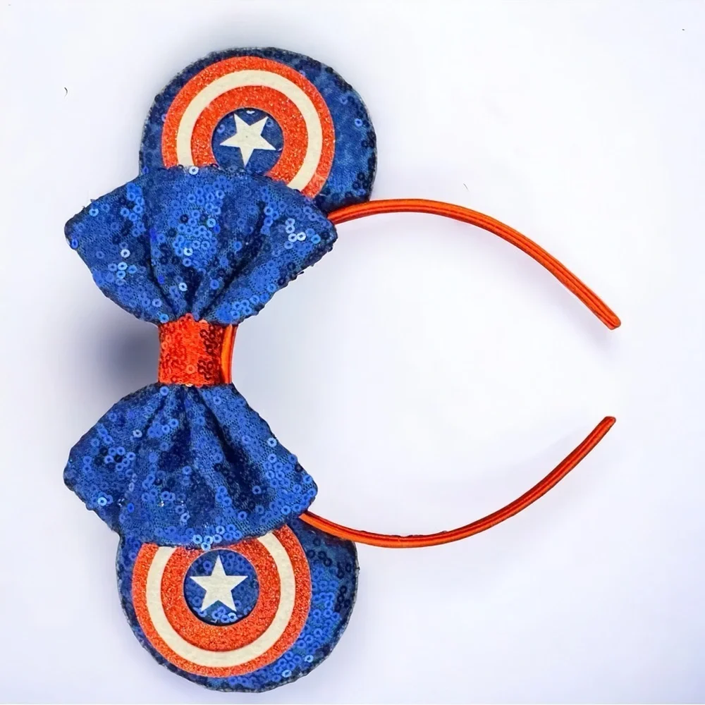 NOT FOR SALE - Captain America Inspired Mouse Ears, Disney Headband, Superhero